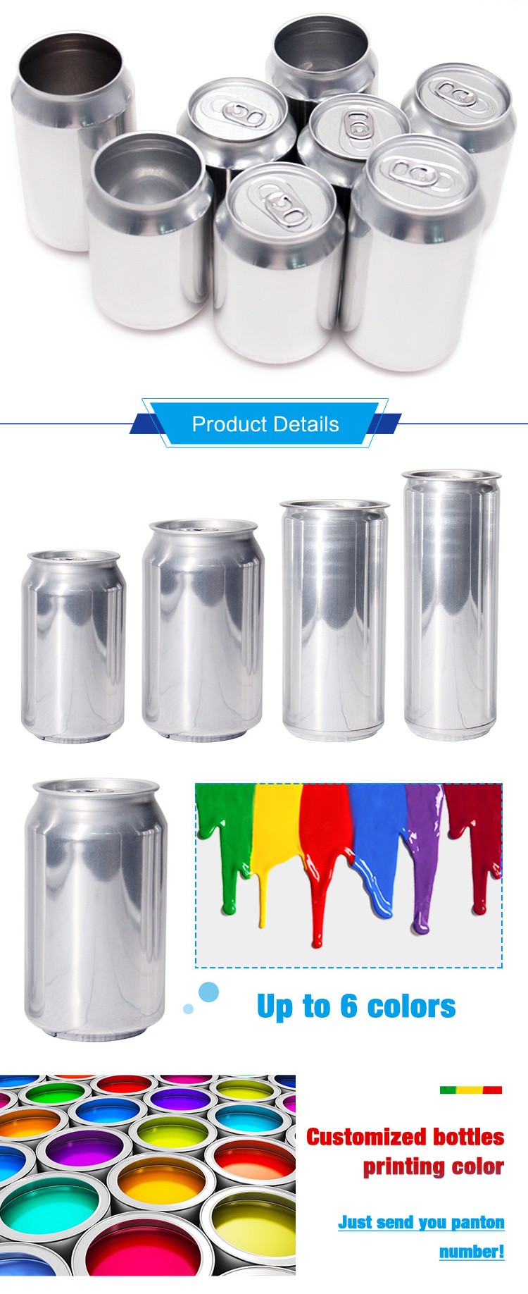 250Ml 330Ml 500Ml Customized Drink Printing Aluminum Beverage Bear Aluminum Can For Soda Coca Food Fruit Manufacturer Empty Can