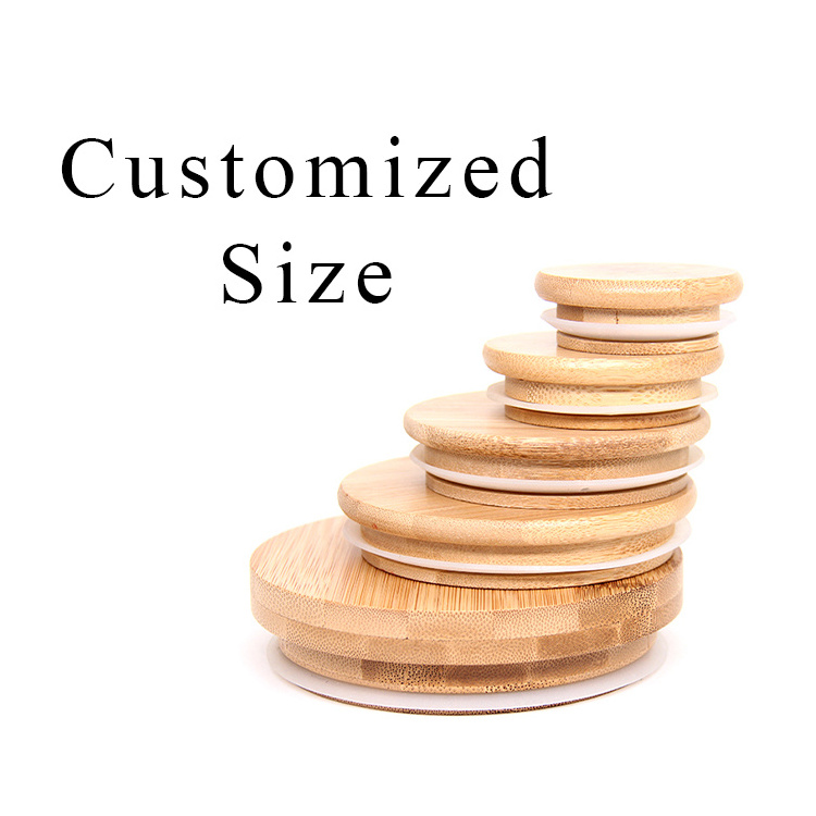 Customize Different Size Bamboo Wood Lids For Glass Candle Jar Canister Storage Jar