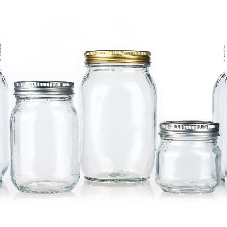 4 Oz 8Oz 12 Oz 16 Oz 300Ml Glass Mason Jar With Metal Lid/ Wide Mouth Mason Jam Jar