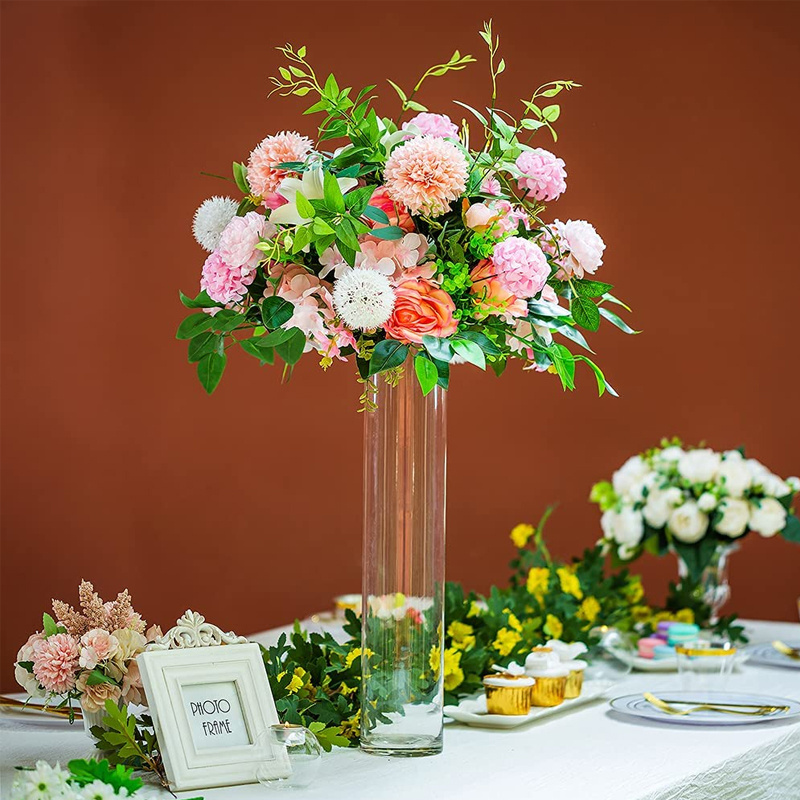 Wedding Centerpiece Tall Clear Glass Cylinder Vase