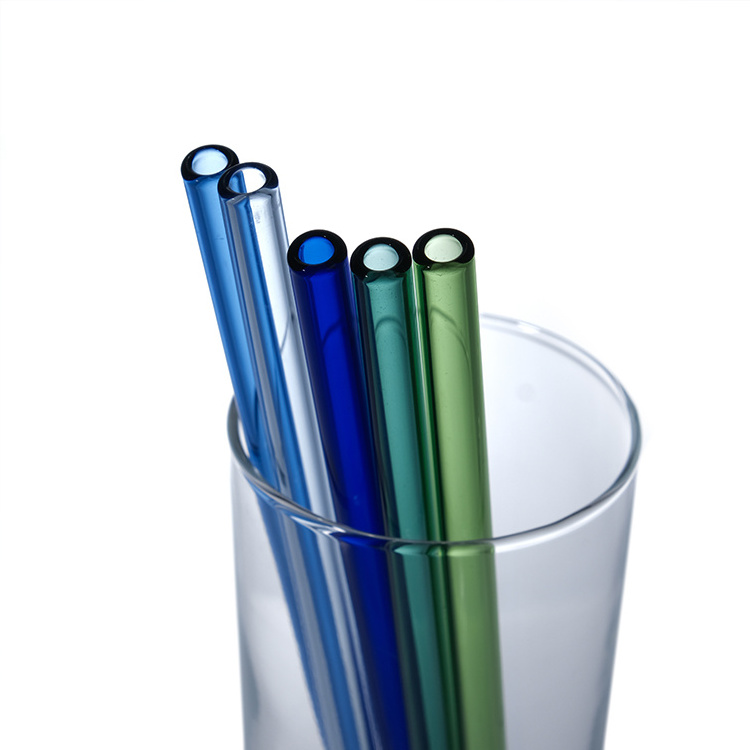 Reusable Colorful Transparent Straw Straight Glass Straw