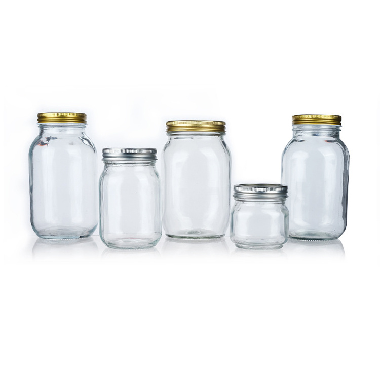 4 Oz 8Oz 12 Oz 16 Oz 300Ml Glass Mason Jar With Metal Lid/ Wide Mouth Mason Jam Jar