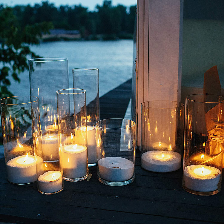 Wedding Centerpiece Tall Clear Glass Cylinder Vase