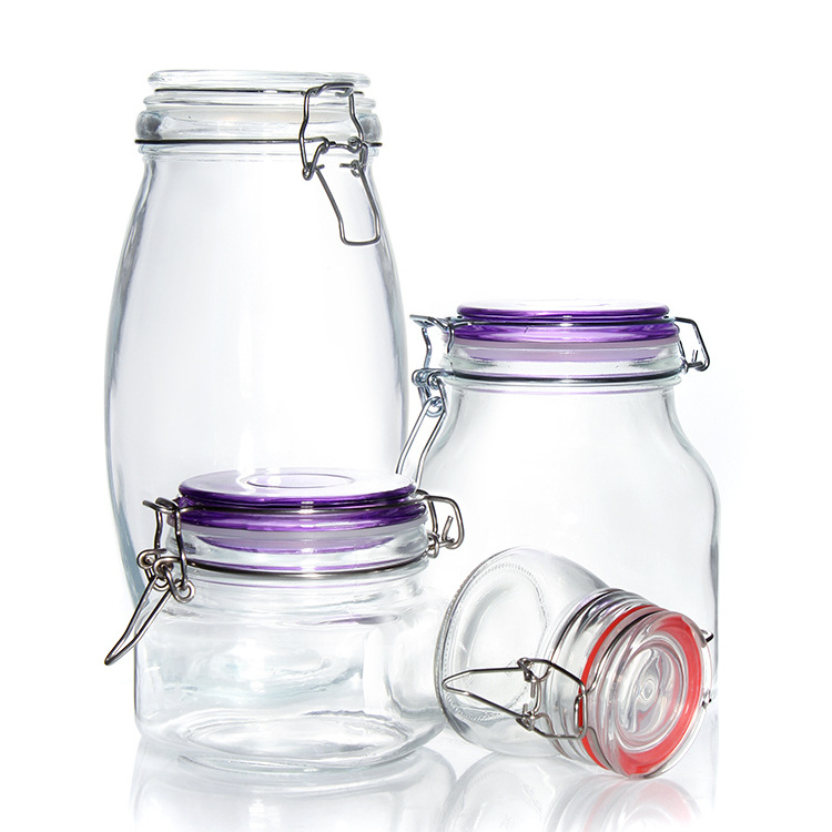 New Design Glass Spice Jar 500ml Coffee Clip Top Storage Jar With Clip Top