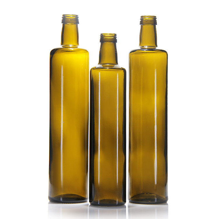 125 Ml 250 Ml 500 Ml 750 Ml 1000 Ml Green Color Clear Glass Square Round Olive Oil Bottles