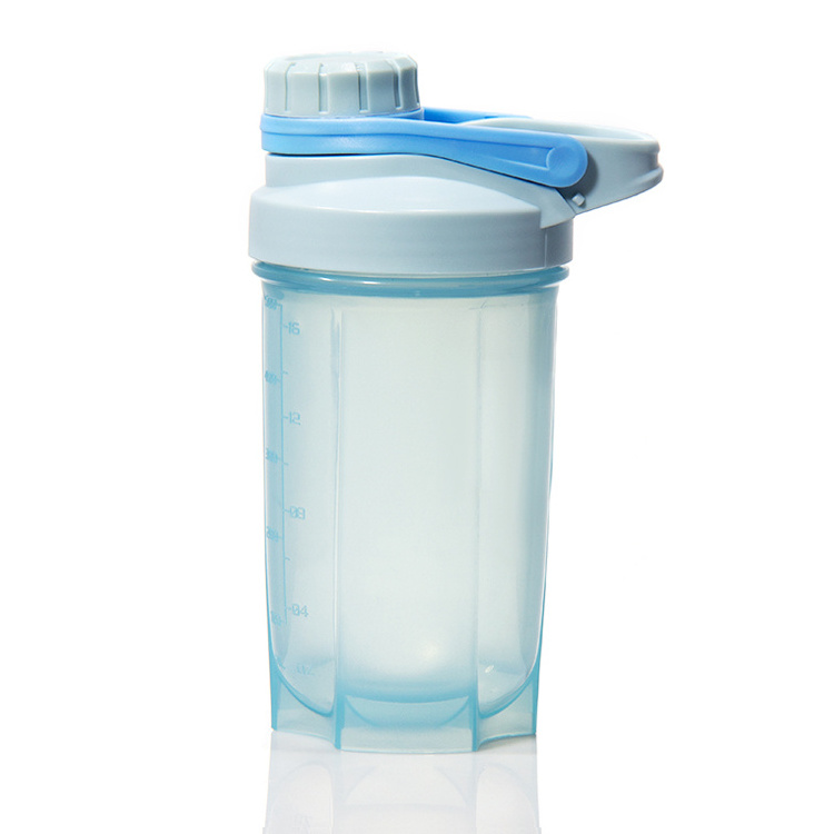 Food Grade 400Ml 500Ml 600Ml Sport Gym Blender Plastic Shaker Drinking Bottle With Metal Ball