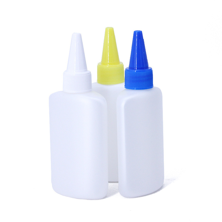 Empty Squeeze Hair Applicator Glue Pe Plastic Bottle With Twist Lid Long Nose Pointed Mouth Tip Cover