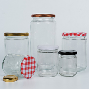 Custom Label 50ml 100ml 200ml 500ml Glass Jam Jar with Deep Metal Lids