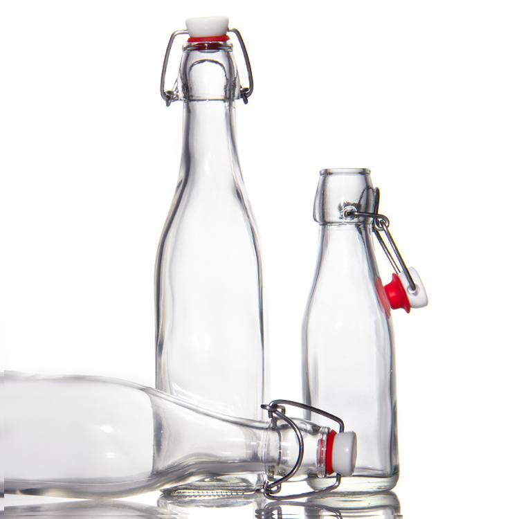 High Quality Glass Swing Top Beer Bottles With Fliptop Airtight Lid For Carbonated Drinks