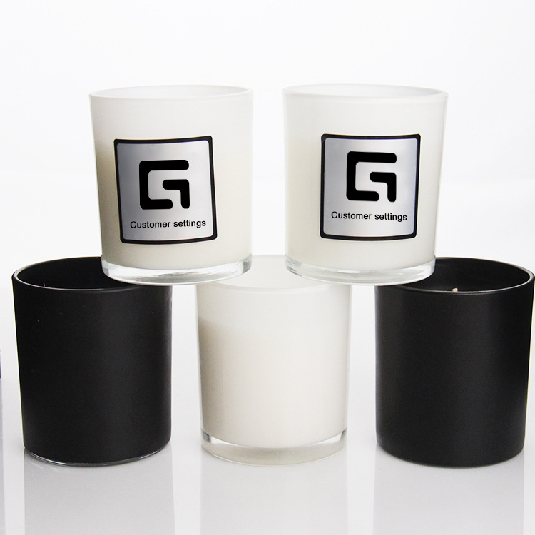 Wholesale Custom Supplies Luxury Sublimation Blanks White Glass Candle Jar With Bamboo Lid