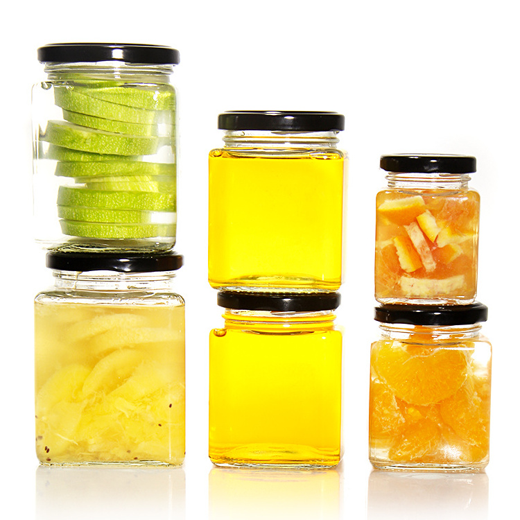 Ready To Ship Orange Cookie Jam Honey Glass Jar Glass Storage Jars With 82Mm Twist Off Cap