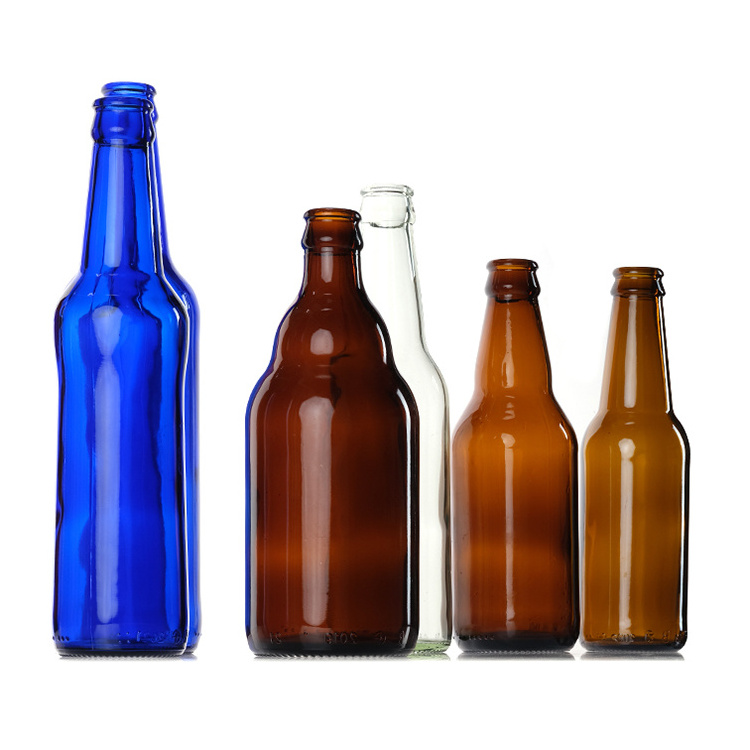 Cheap Price 330Ml 500Ml Blue Juice Glass Beer Bottles With Crown Lid