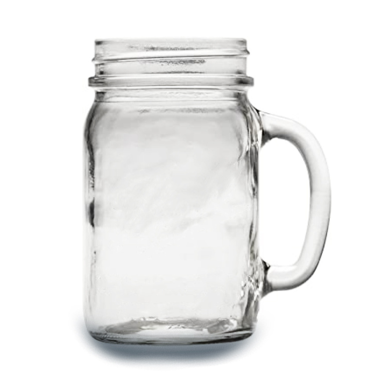 Free Sample/ Customized 24 Oz 16 Oz Durable Glass Mason Mug With Handle