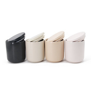 High Quality Home Wedding Decoration Matte Candle Vessel Container Cheap Ceramic Candle Jars With Lid