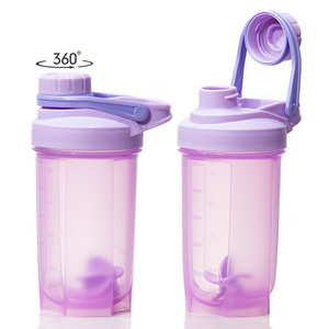 In Stock 500Ml 600Ml 750Ml Sport Gym Plastic Shake Mug With Shaker Ball And Filter