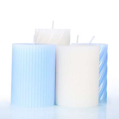 Pure Paraffin Wax Custom Brand Label Scented Thick White Color Pillar Candles for Improving Personal Sleep Quality