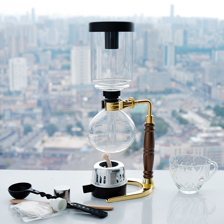 Classic design kitchen borosilicate glass coffee tea maker 2-5 cups siphon coffee pot for professional coffee making