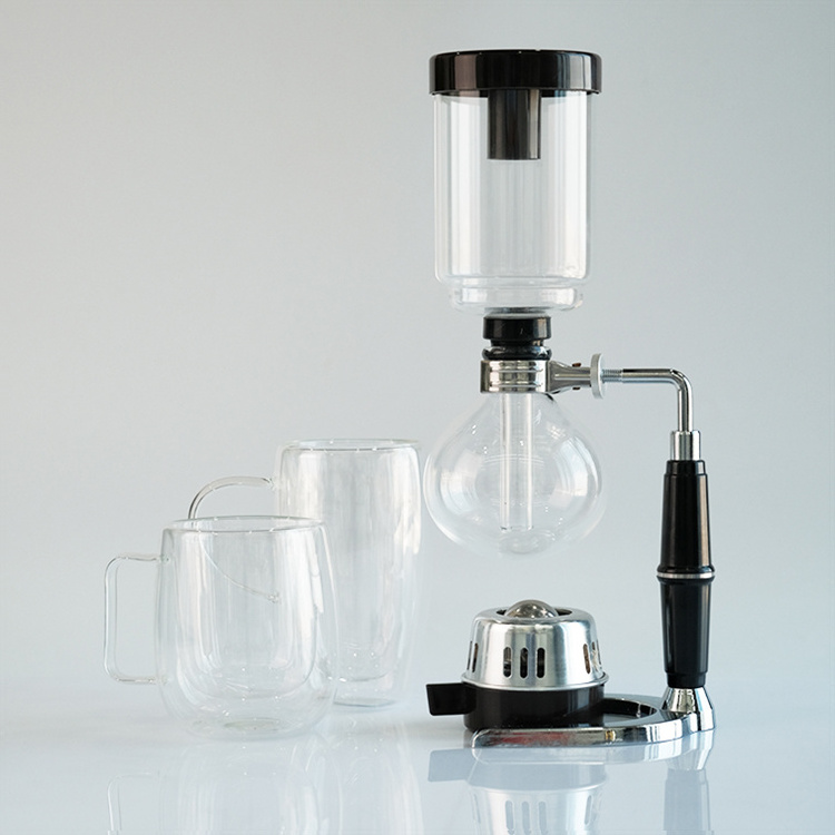 Classic design kitchen borosilicate glass coffee tea maker 2-5 cups siphon coffee pot for professional coffee making