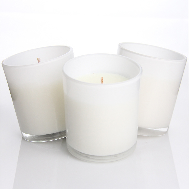 Wholesale Custom Supplies Luxury Sublimation Blanks White Glass Candle Jar With Bamboo Lid