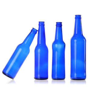 Cheap Price 330Ml 500Ml Blue Juice Glass Beer Bottles With Crown Lid