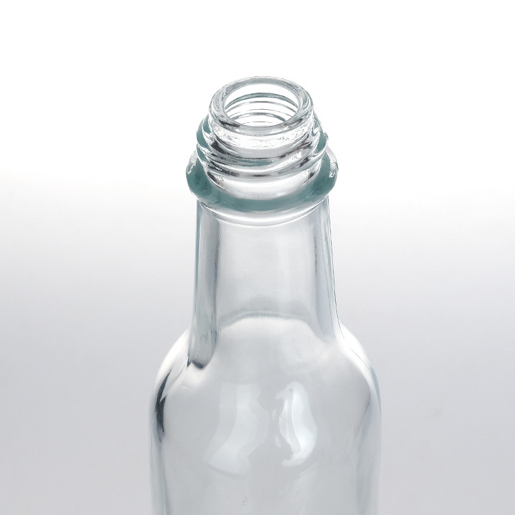 Factory Stock 100 Ml 150 Ml 250 Ml Empty Glass Hot Sauce Woozy Bottle Chili Bottles With Screw Plastic Cap