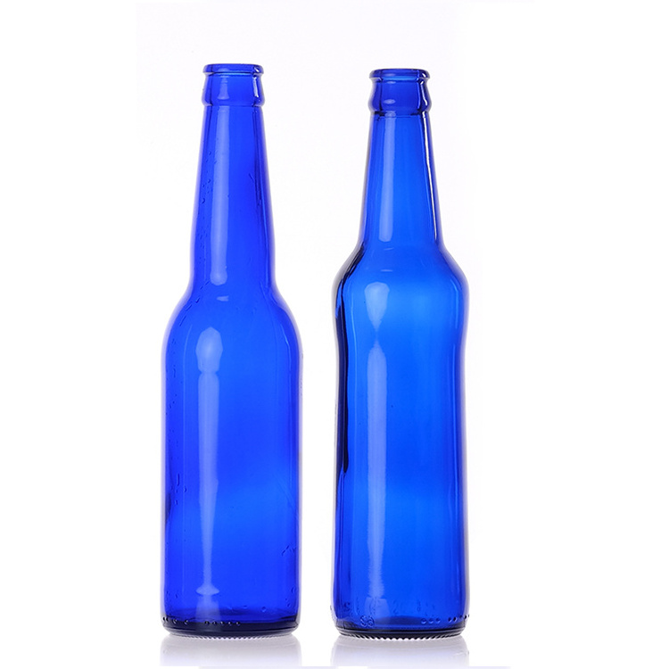 Cheap Price 330Ml 500Ml Blue Juice Glass Beer Bottles With Crown Lid