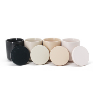 High Quality Wholesale Matte Multi-colored Wedding Home Decor Candle Cup Container Ceramic Empty Candle Jars Without Lid