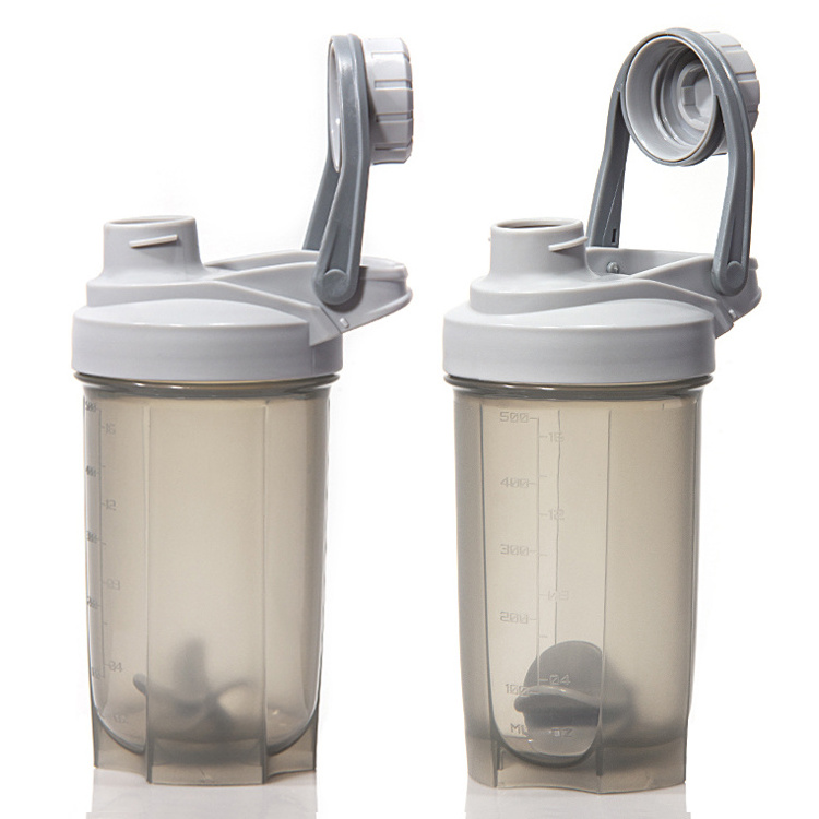 In Stock 500Ml 600Ml 750Ml Sport Gym Plastic Shake Mug With Shaker Ball And Filter