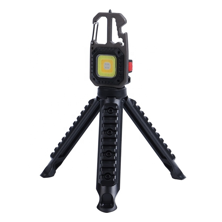 Mini Portable COB Keychain Light With Tripod Working Light