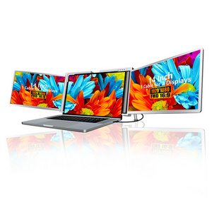 2024 whole sale double sided smart split screen display 14 inch monitor with stand for laptop portable triple monitor