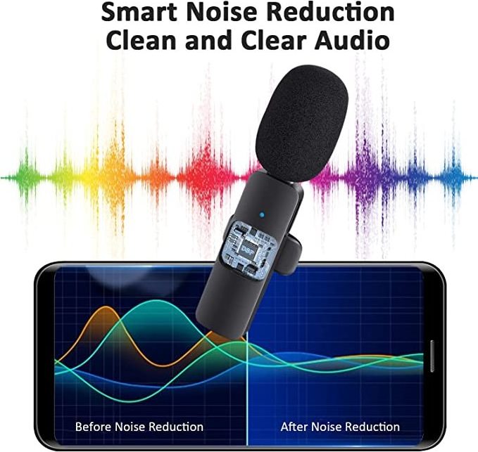 Smart noise reduction K8 K9 Factory Portable Stereo Live Interview Mini Lapel Mic Microfono Wireless Lavalier Microphones