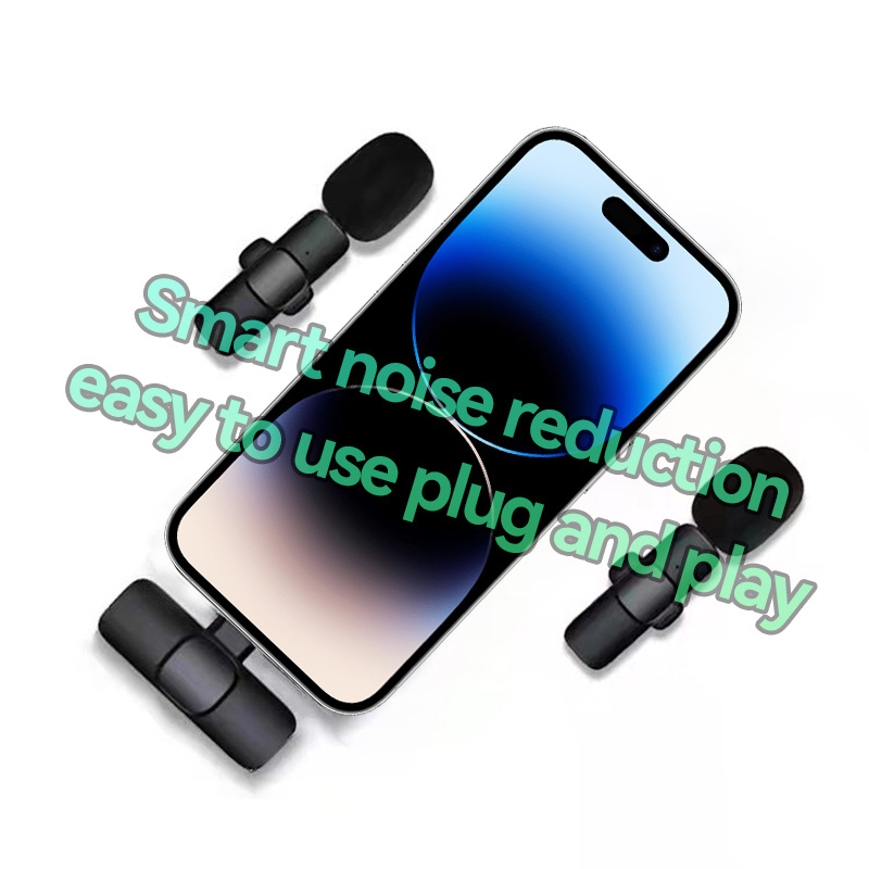 Smart noise reduction K8 K9 Factory Portable Stereo Live Interview Mini Lapel Mic Microfono Wireless Lavalier Microphones