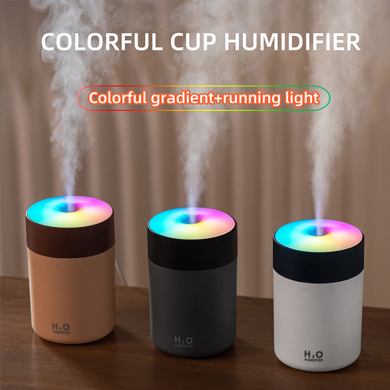 High Quality Room Usb Cool Mist Air Humidifier Mini 300ml H2o Spray Colorful Cup Car Humidifier