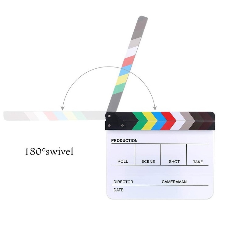 Professional Acrylic Film Movie Clapboard Black White Director Film Slate-board Clapper Board For Movie