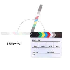 Professional Acrylic Film Movie Clapboard Black White Director Film Slate-board Clapper Board For Movie