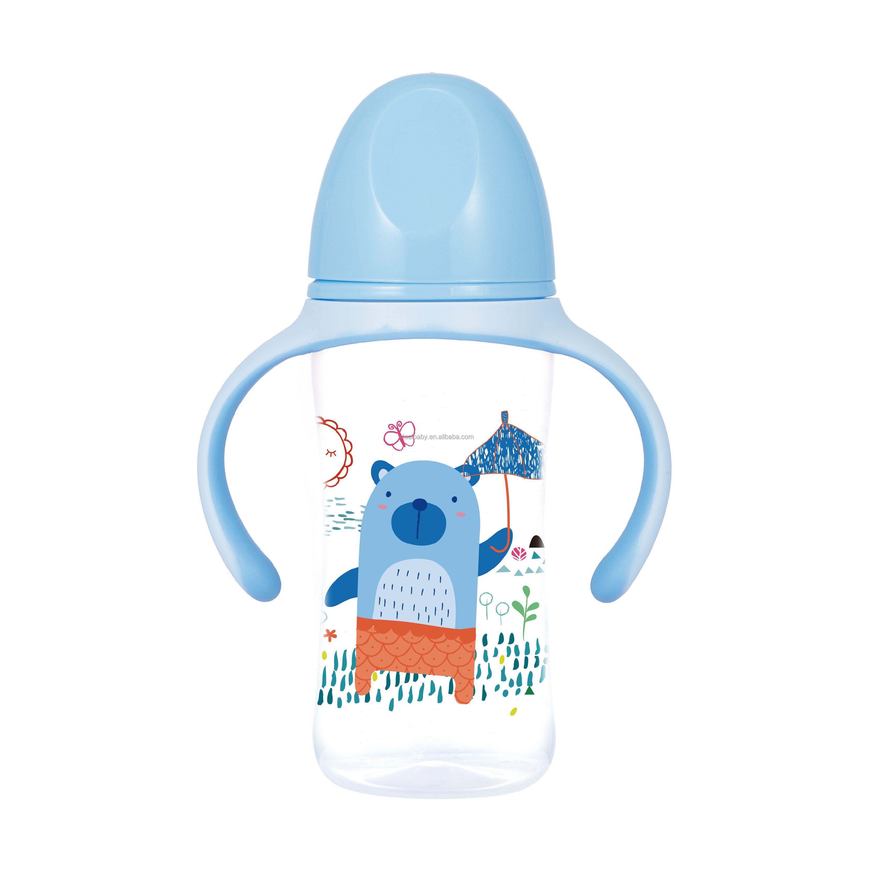 10OZ/300ML PP Wide-Neck Baby Feeding Bottle With Handle, Baby Feeding Bottle,BPA free Baby Feeding Bottle