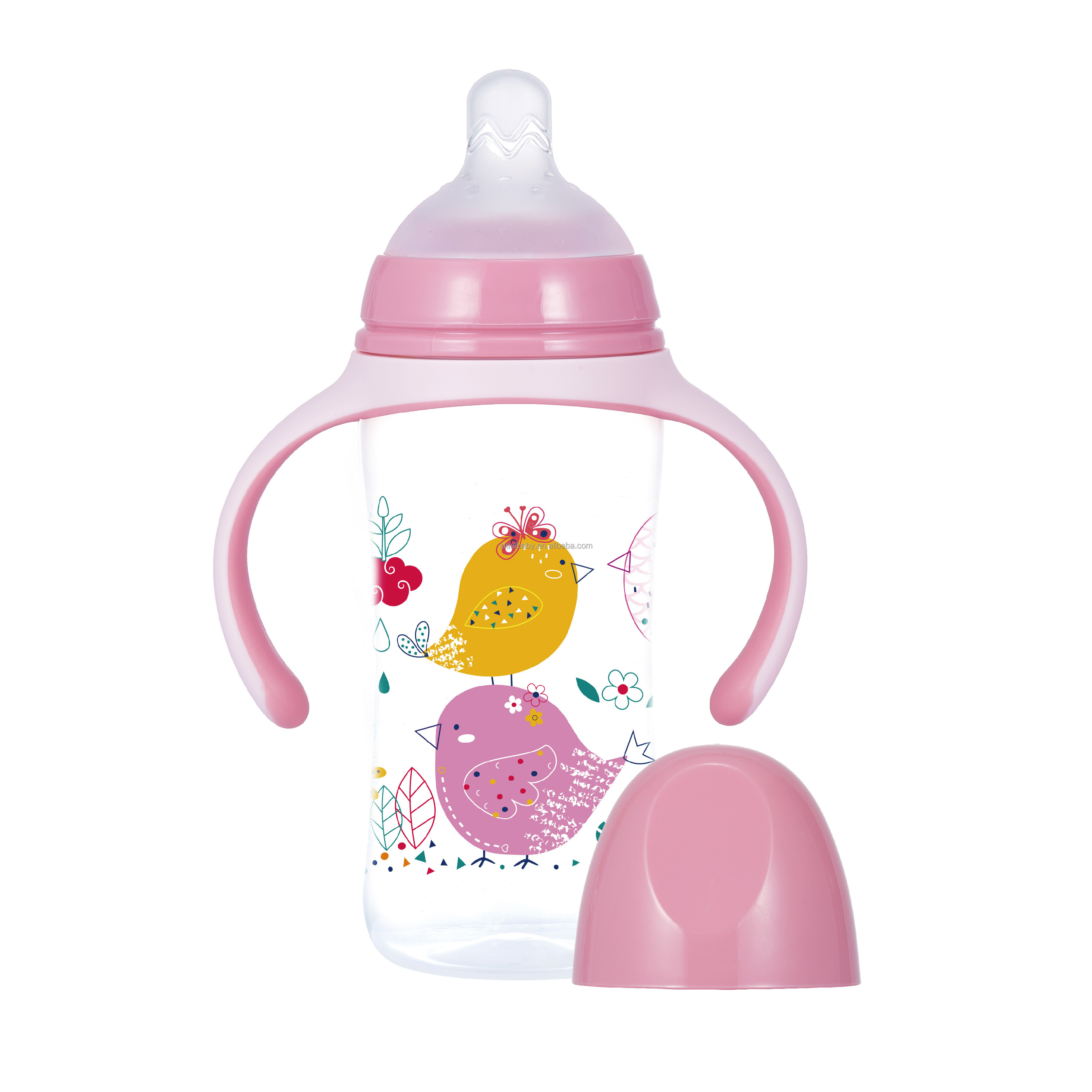 10OZ/300ML PP Wide-Neck Baby Feeding Bottle With Handle, Baby Feeding Bottle,BPA free Baby Feeding Bottle