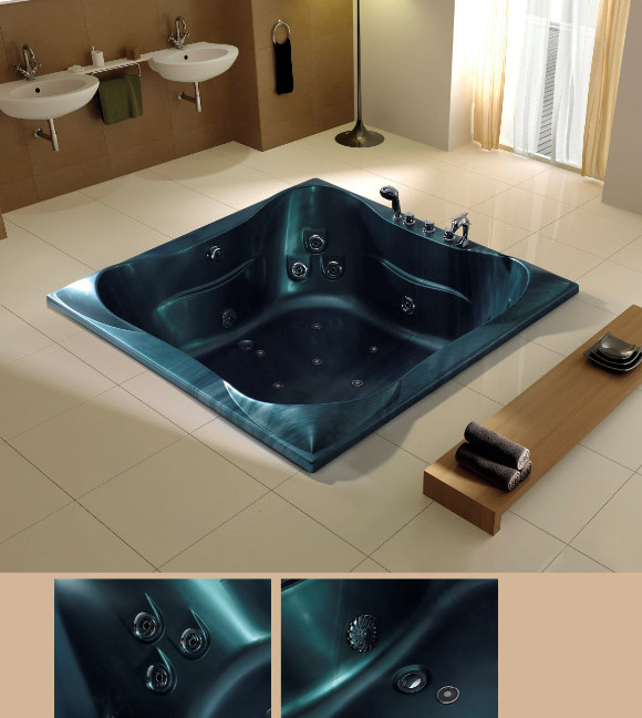 Approval Indoor Whirlpool Massage Spa Bathtub With Function Acrylic Free Standing Bath Tub For Two Person Round Tub System