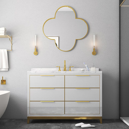 Wholesale solid wood vanity light fixture bathroom cabinet with reasonable price with mirror standing vanities