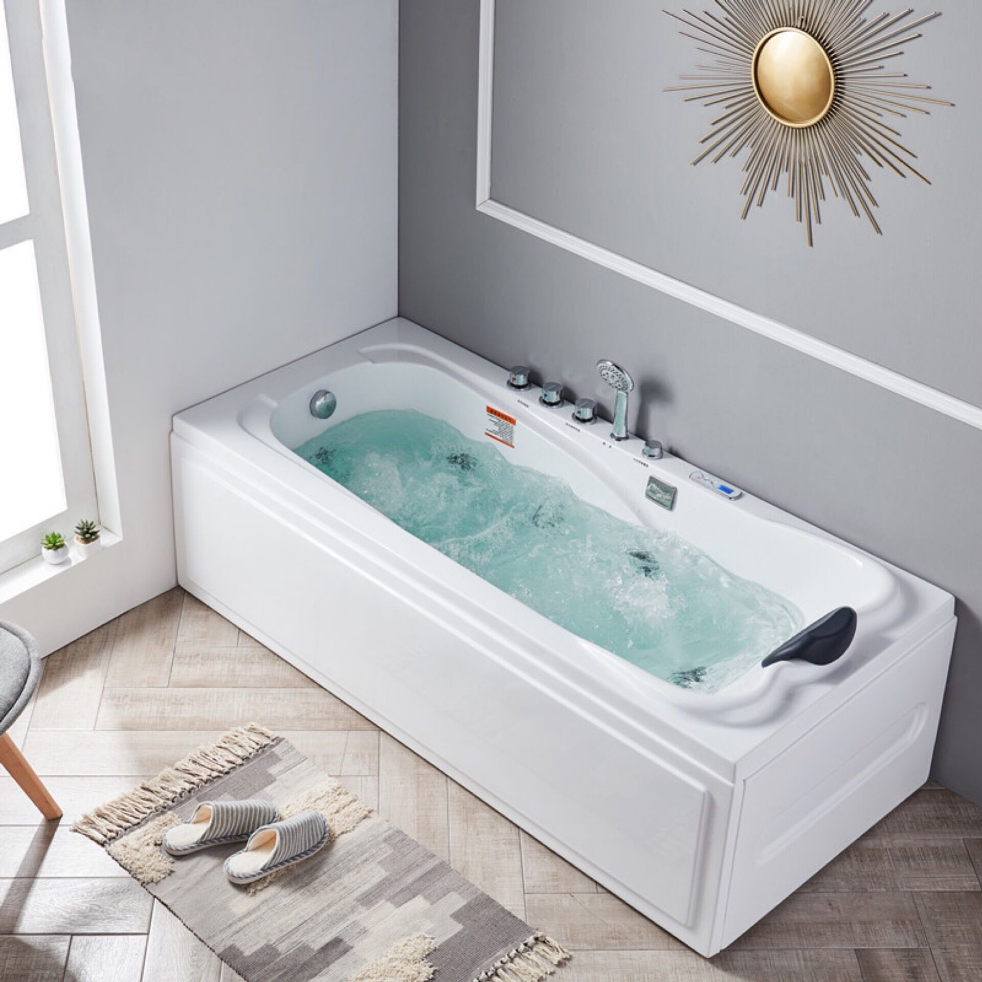 6038 jets whirlpool with tv folding bathtub galvanized bath tub