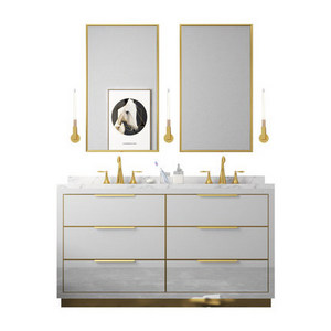 Wholesale solid wood vanity light fixture bathroom cabinet with reasonable price with mirror standing vanities