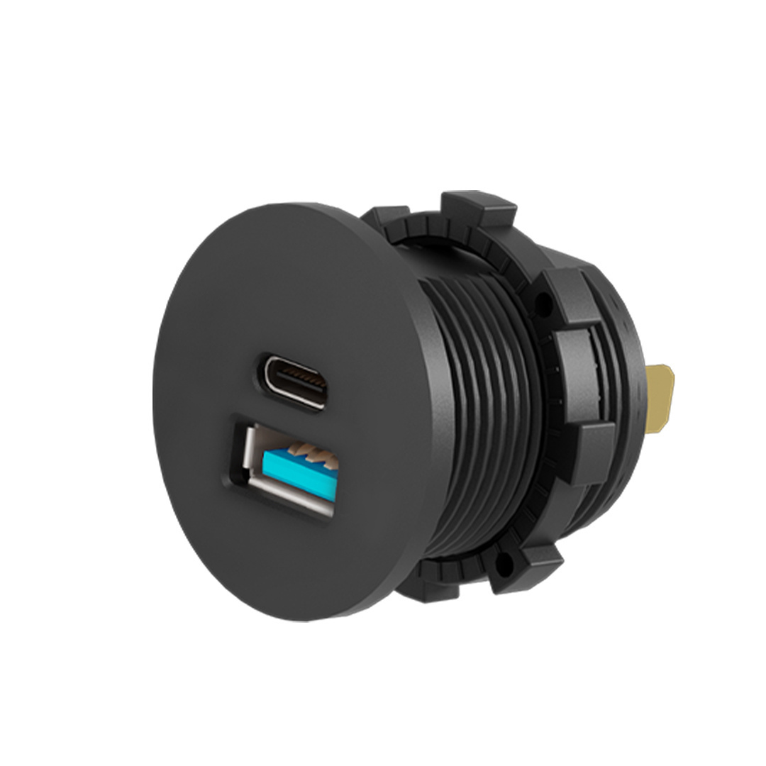 Cargadores Usb Para Autos Waterproof Quick Charge 3.0 Dual Usb 12V Motorcycle Charger 12V Usb-C Flush Mount Outlet Socket