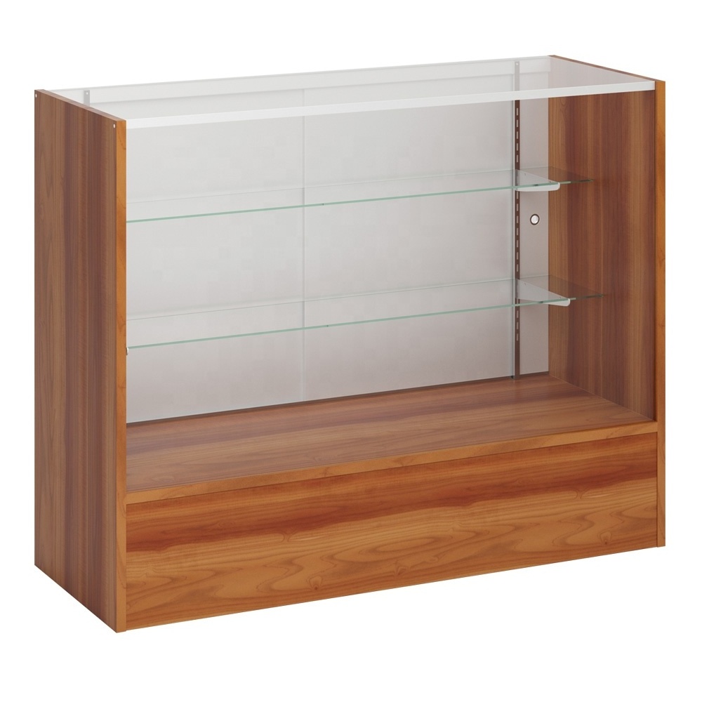 Manufacturer Extra View Glass Showcase Wooden Counter Display Case For Smoke Shop Display