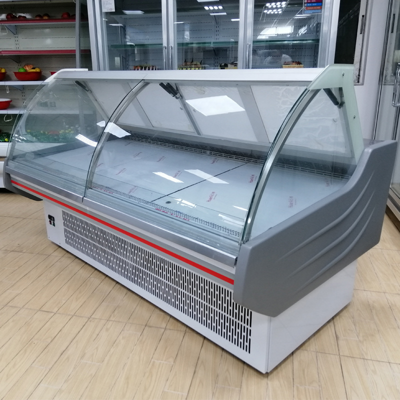 Meat chiller food showcase cooler case deli display cabinet refrigerator