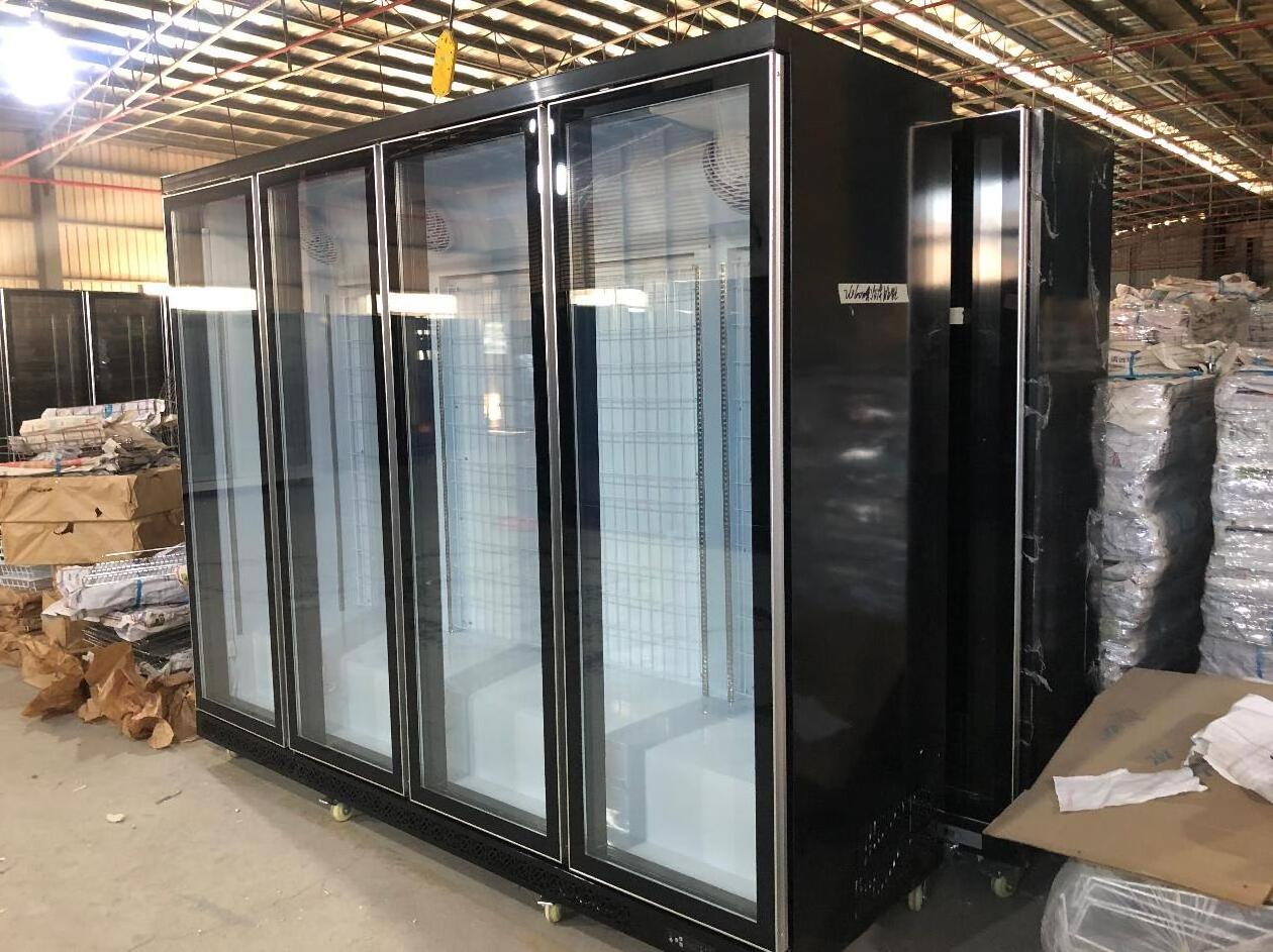 Double Glass Doors Display Freezer for Supermarket Commercial Refrigerator Vertical Freezer