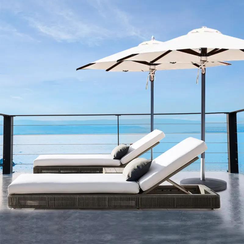 Swimming Sun lounger Factory Hotel Bed outdoor Wood furniture beach Folding lounge chaise chair