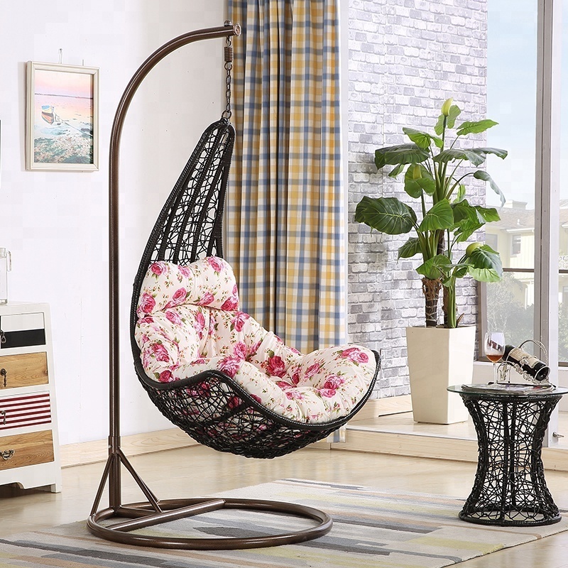 Cheap indoor jhula wicker chair swing bed