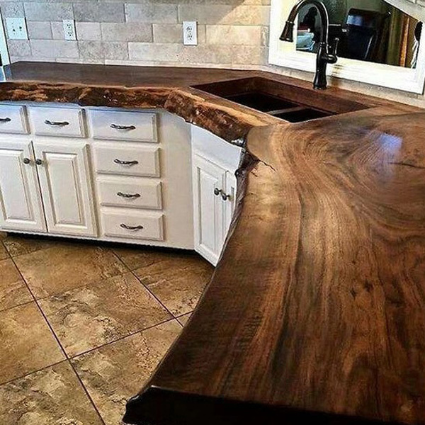 kitchen room live edge wood slab bar table top