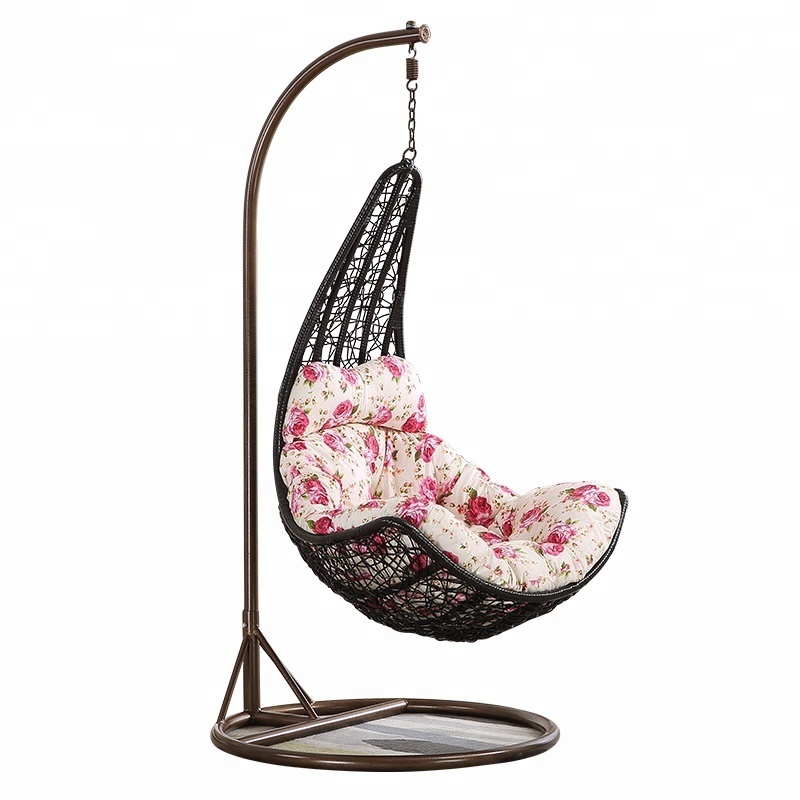 Cheap indoor jhula wicker chair swing bed