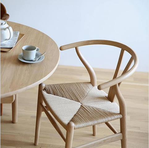 Popular Restaurant Coffee Furniture Creative Wishbone Solid Dining Wood Modern Chair